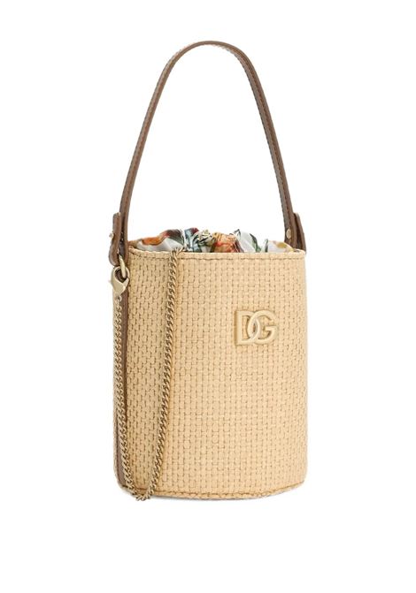Borsa Coffa In Rafia e Vitello Nappato DOLCE & GABBANA KIDS | EB0266-AU095HA5PC